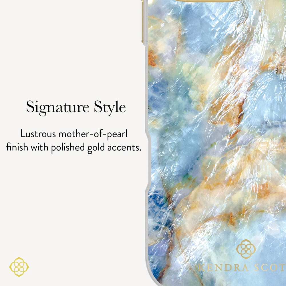 Signature Style, Lustrous mother-of-pearl finish with polished gold accents