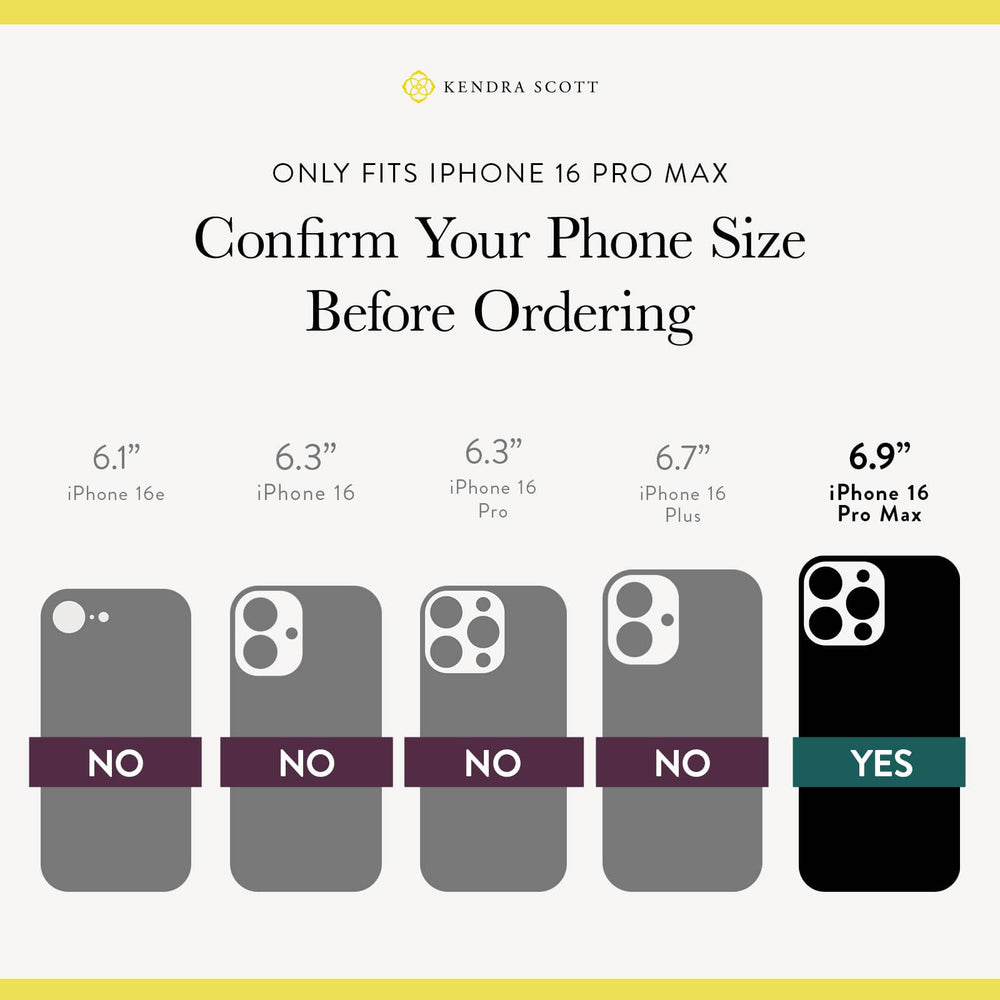 Only Fits iPhone 16 Pro Max, confirm your phone size before ordering, 6.9 " iPhone 16 Pro Max
