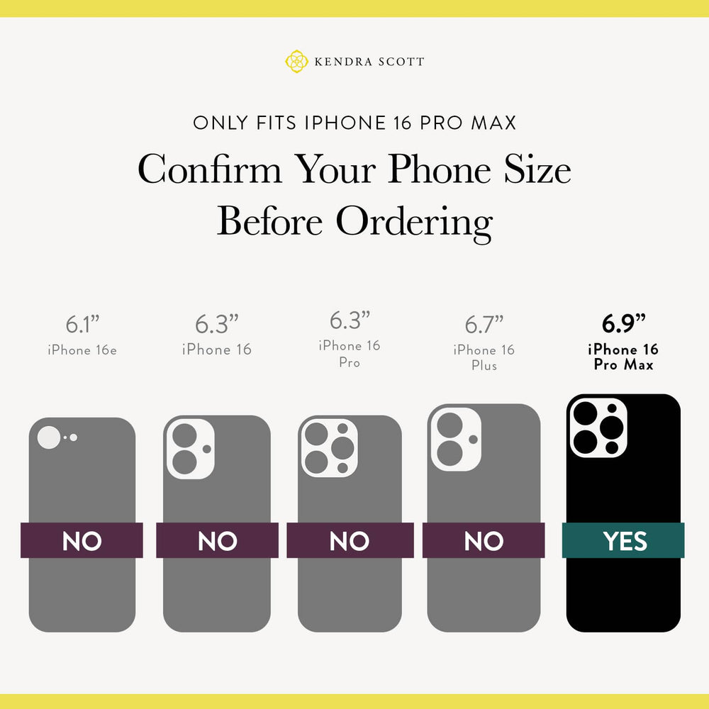 Only Fits iPhone 16 Pro Max, confirm your phone size before ordering, 6.9 " iPhone 16 Pro Max
