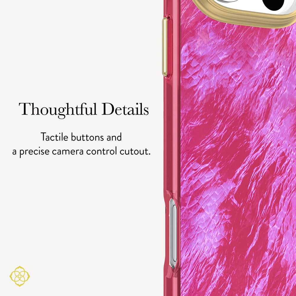 Thoughtful Details, Tactile Buttons and a precise camera control cutout