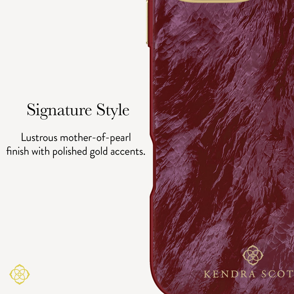 Signature Style, Lustrous mother-of-pearl finish with polished gold accents 