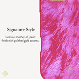 Signature Style, Lustrous mother-of-pearl finish with polished gold accents