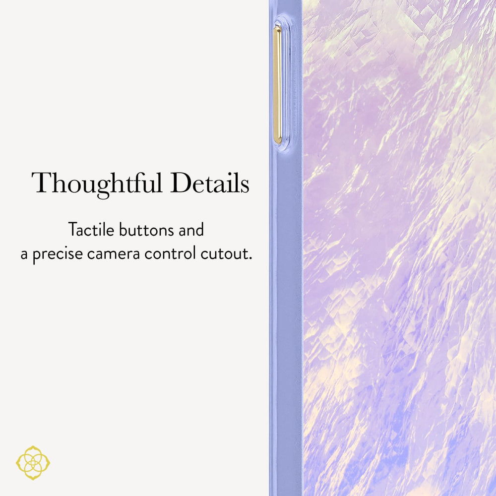 Thoughtful Details, Tactile buttons and a precise camera control cutout.