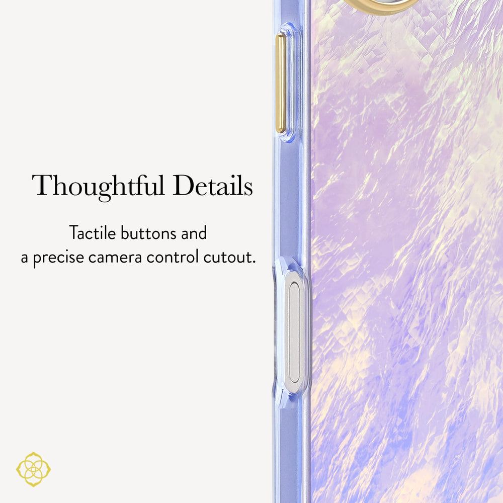 Thoughtful Details, Tactile buttons and a precise camera control cutout.