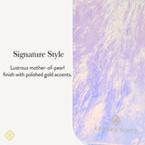 Signature Style, Lustrous mother-of-pearl finish with polished gold accents.