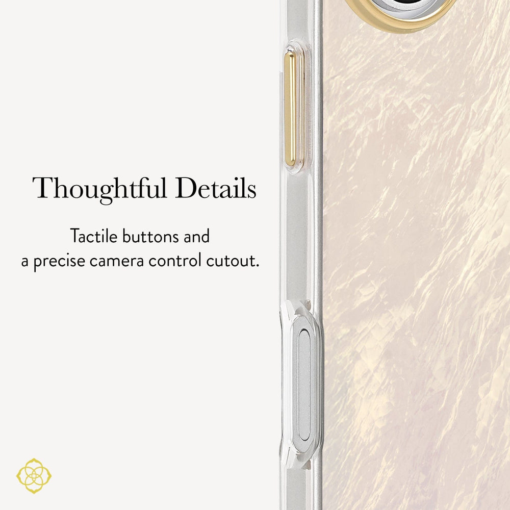 Thoughtful Details, Tactile buttons and a precise camera control cutout.