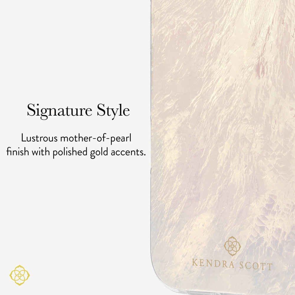 Signature Style, Lustrous mother-of-pearl finish with polished gold accents.