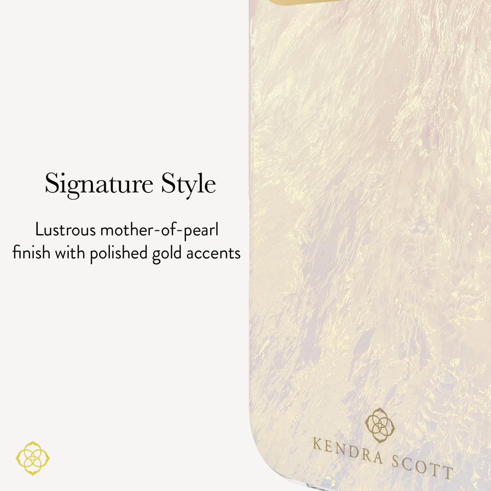 Signature Style, Lustrous mother-of-pearl finish with polished gold accents.