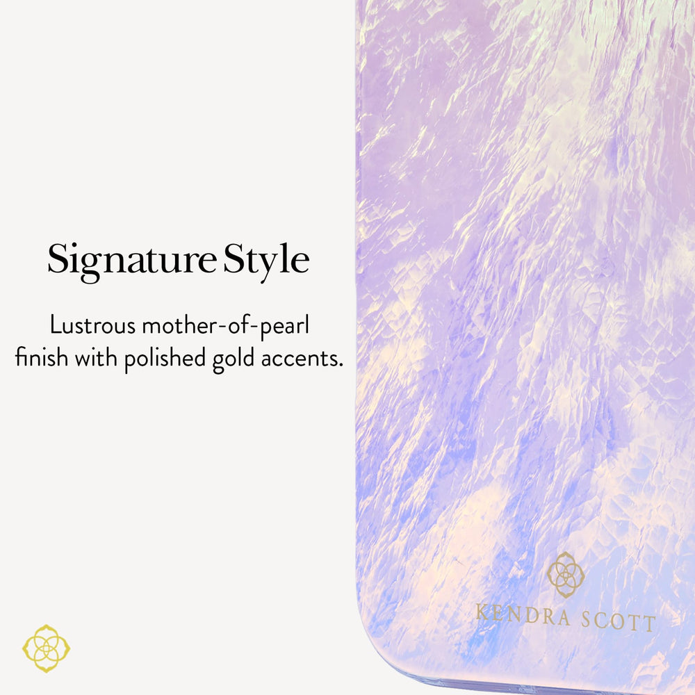 Signature Style, Lustrous mother-of-pearl finish with polished gold accents.