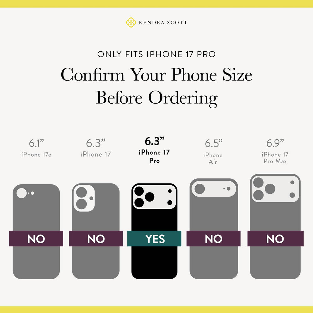 Only Fits iPhone 17 Pro, Confirm Your Phone Size Before Ordering, iPhone 17 Pro 6.3"