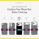 Only Fits iPhone 17 Pro, Confirm Your Phone Size Before Ordering, iPhone 17 Pro 6.3"