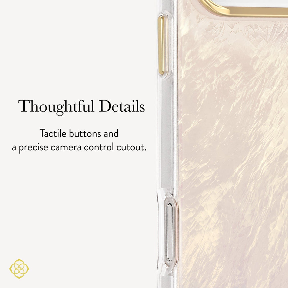 Thoughtful Details, Tactile buttons and a precise camera control cutout.