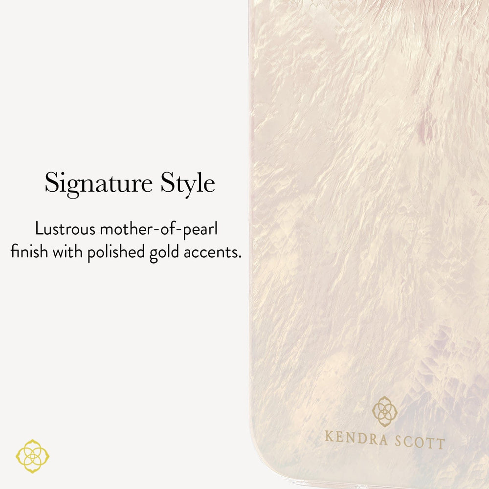 Signature Style, Lustrous mother-of-pearl finish with polished gold accents.