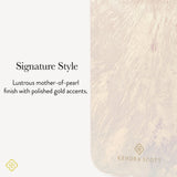 Signature Style, Lustrous mother-of-pearl finish with polished gold accents.