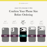 Only Fits iPhone 17 Pro, Confirm Your Phone Size Before Ordering, iPhone 17 Pro 6.3"