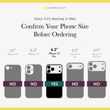 Only Fits iPhone 17 Pro, Confirm Your Phone Size Before Ordering, iPhone 17 Pro 6.3"
