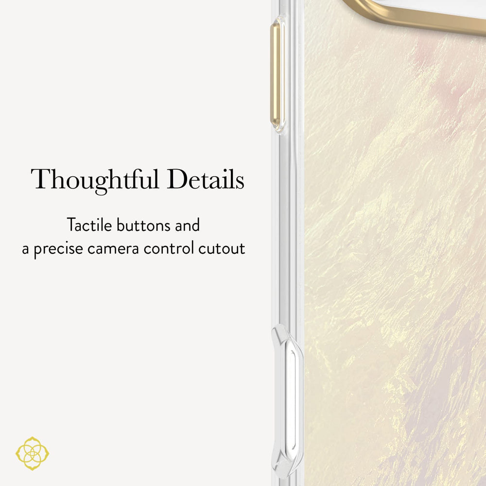 Thoughtful Details, Tactile buttons and a precise camera control cutout.