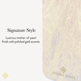 Signature Style, Lustrous mother-of-pearl finish with polished gold accents.