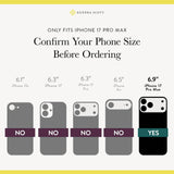 Only Fits iPhone 17 Pro Max, Confirm Your Phone Size Before Ordering, iPhone 17 Pro Max 6.9"