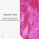 Signature Style, Lustrous mother-of-pearl finish with polished gold accents.