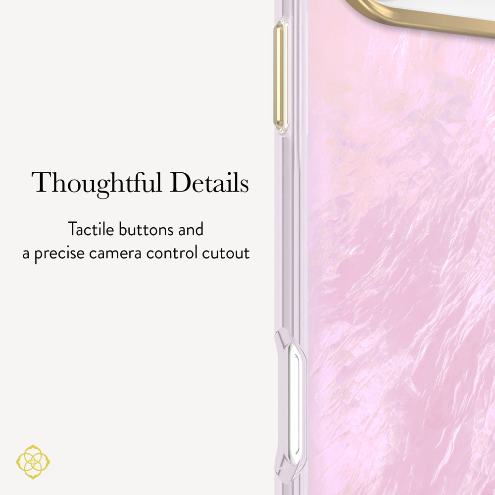 Thoughtful Details, Tactile buttons and a precise camera control cutout.