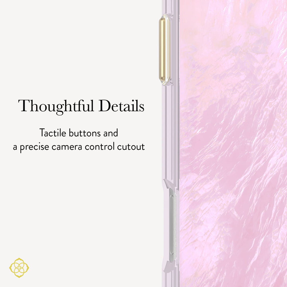 Thoughtful Details, Tactile buttons and a precise camera control cutout.