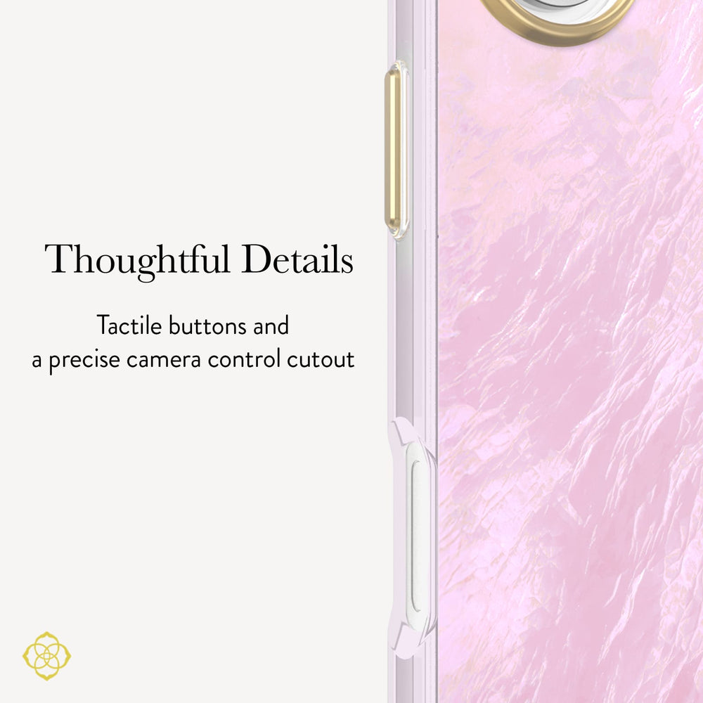 Thoughtful Details, Tactile buttons and a precise camera control cutout.