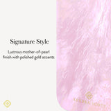 Signature Style, Lustrous mother-of-pearl finish with polished gold accents.
