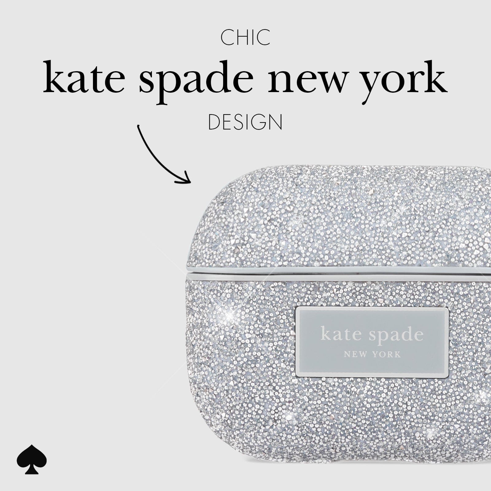 kate spade new york Crystal Pavé Silver - AirPods Pro 1 & 2