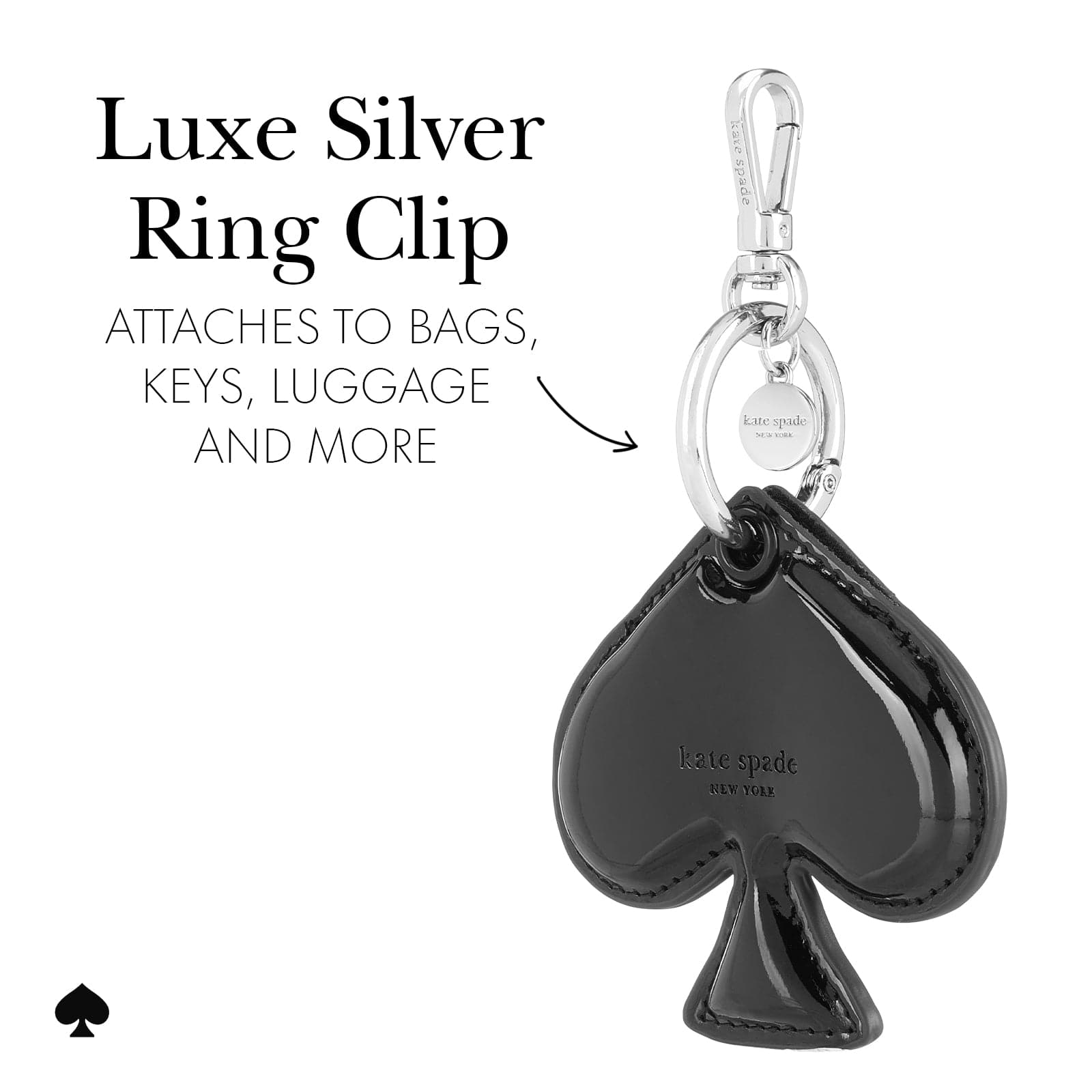 LUXE SILVER RING CLIP ATTACHES TO BAGS, KEYS, LUGGAGE, AND MORE