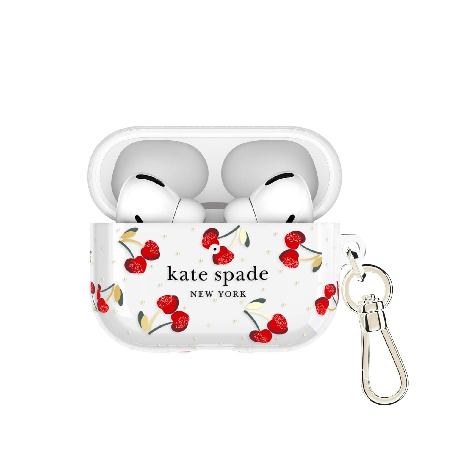 kate spade new york Cherry Dot - AirPods Pro 3 with Gold ring clip