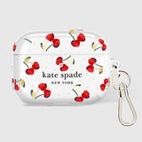 AirPods Pro 3 Kate Spade Protective - Cherry Dot with Gold Ring Clip