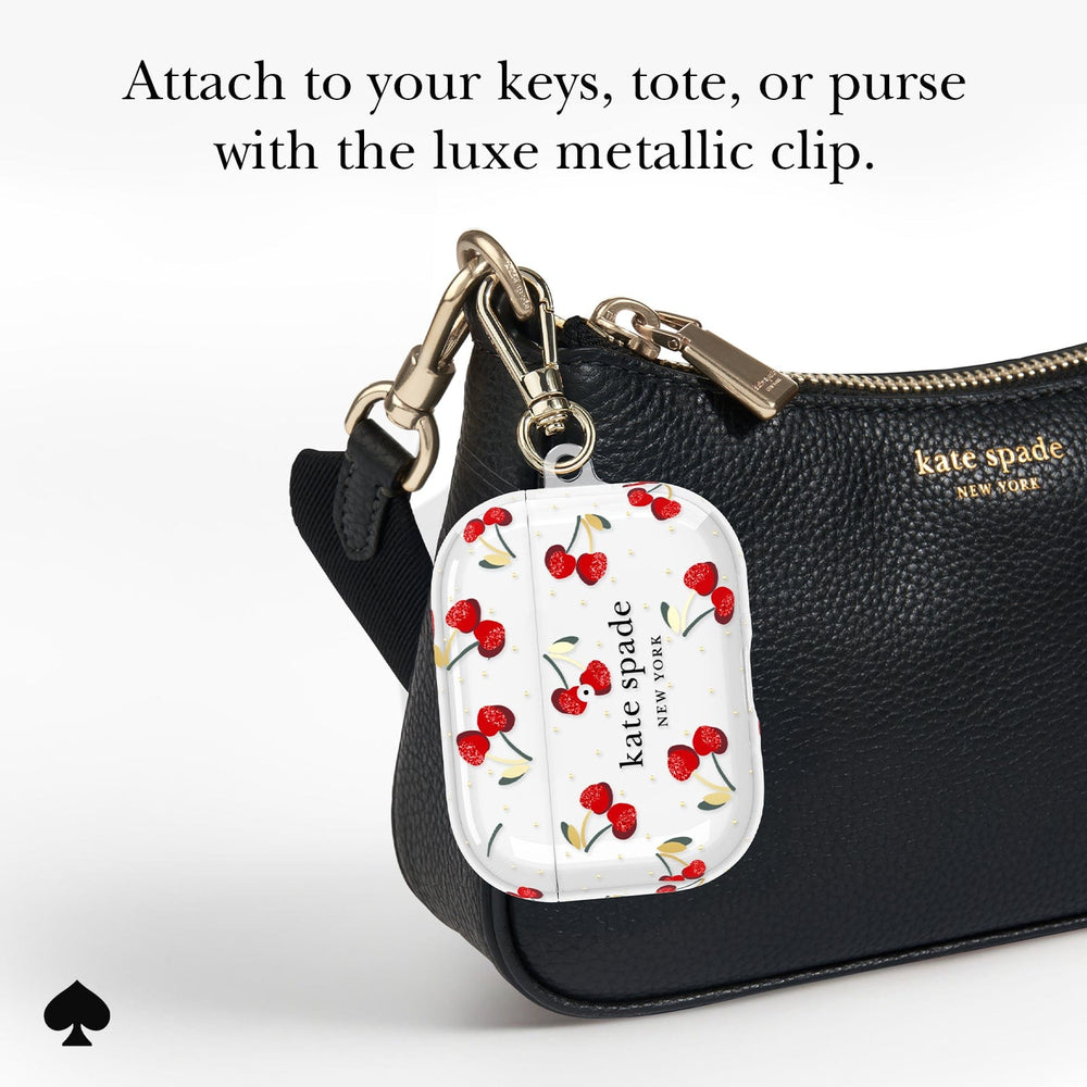 Attach to your keys, tote, or purse with the luxe metallic clip