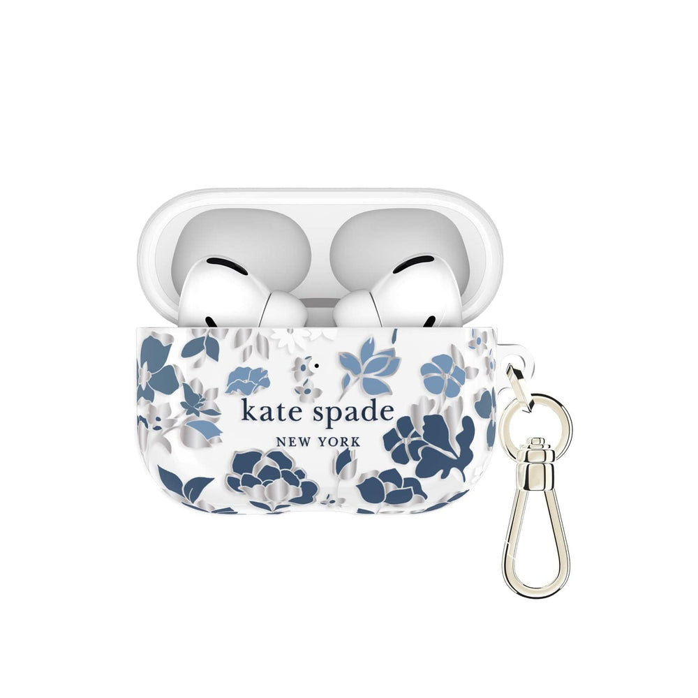 kate spade new york Flowerbed Blue - AirPods Pro 3 with gold ring clip