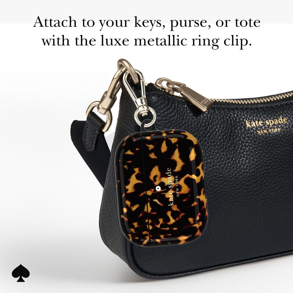 Attach to your keys, purse, or tote with the luxe metallic ring clip