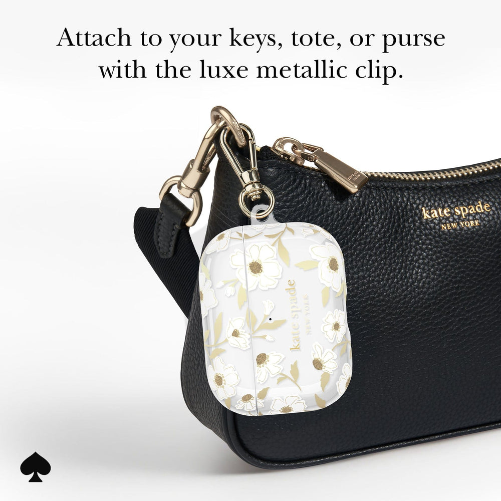 Attach to your keys, tote, or purse with the luxe metallic clip