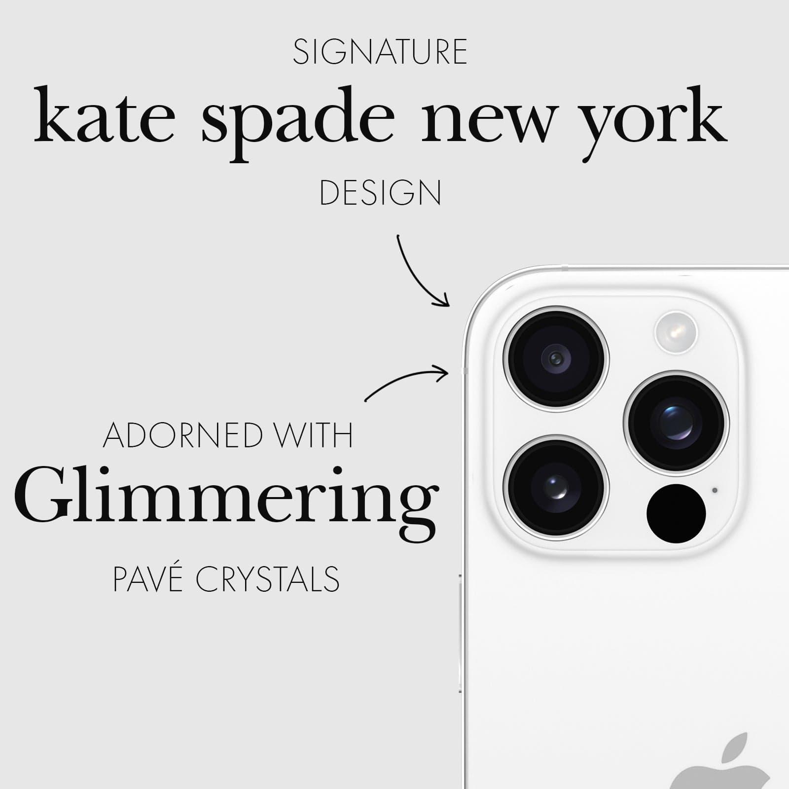 kate spade new york Aluminum Ring Lens Protector Set in Stone - iPhone 16 Pro / 16 Pro Max