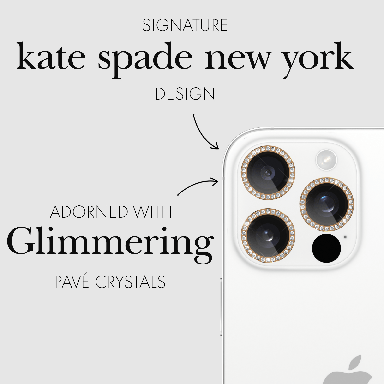 kate spade new york Aluminum Ring Camera Lens Protector Set in Stone iPhone 16 Pro / 16 Pro Max - Thumbnail 4
