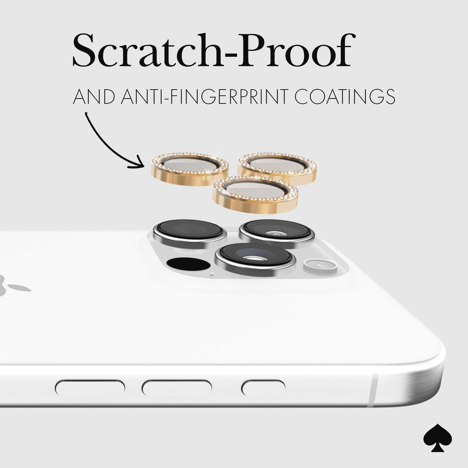 kate spade new york Aluminum Ring Lens Protector Set in Stone - iPhone 16 Pro / 16 Pro Max