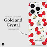 REFLECTIVE GLITTER WITH GOLD AND CRYSTAL EMBELLISHMENTS