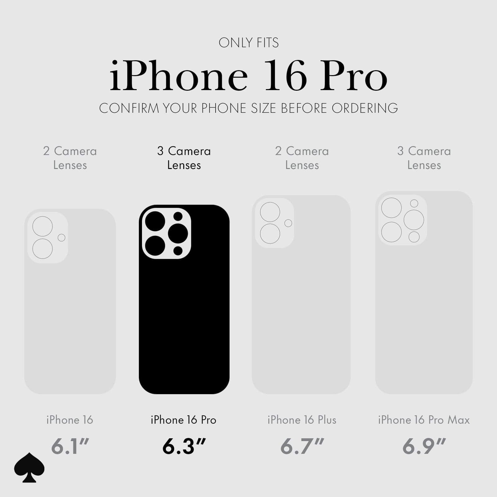 ONLY FITS IPHONE 16 PRO. CONFIRM YOUR PHONE SIZE BEFORE ORDERING