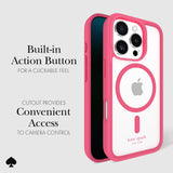 BUILT IN ACTION BUTTON FOR A CLICKABLE FEEL. CUTOUT PROVIDES CONVENIENT ACCESS TO CAMERA CONTROL