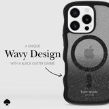 A UNIQUE WAVY DESIGN WITH A BLACK GLITTER OMBRE