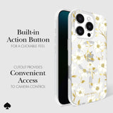 BUILT IN ACTION BUTTON FOR A CLICKABLE FEEL. CUTOUT PROVIDES CONVENIENT ACCESS TO CAMERA CONTROL
