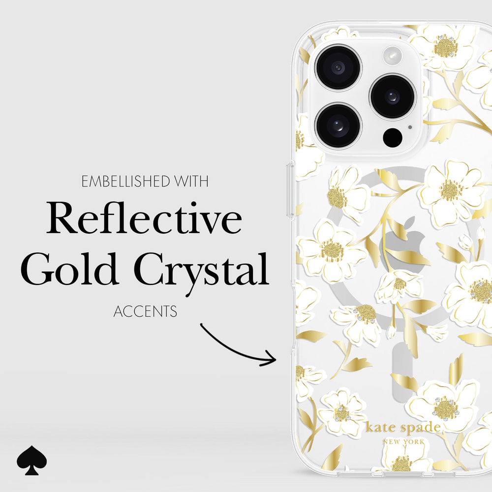 EMBELLISHED WITH REFLECTIVE GOLD CRYSTAL ACCENTS