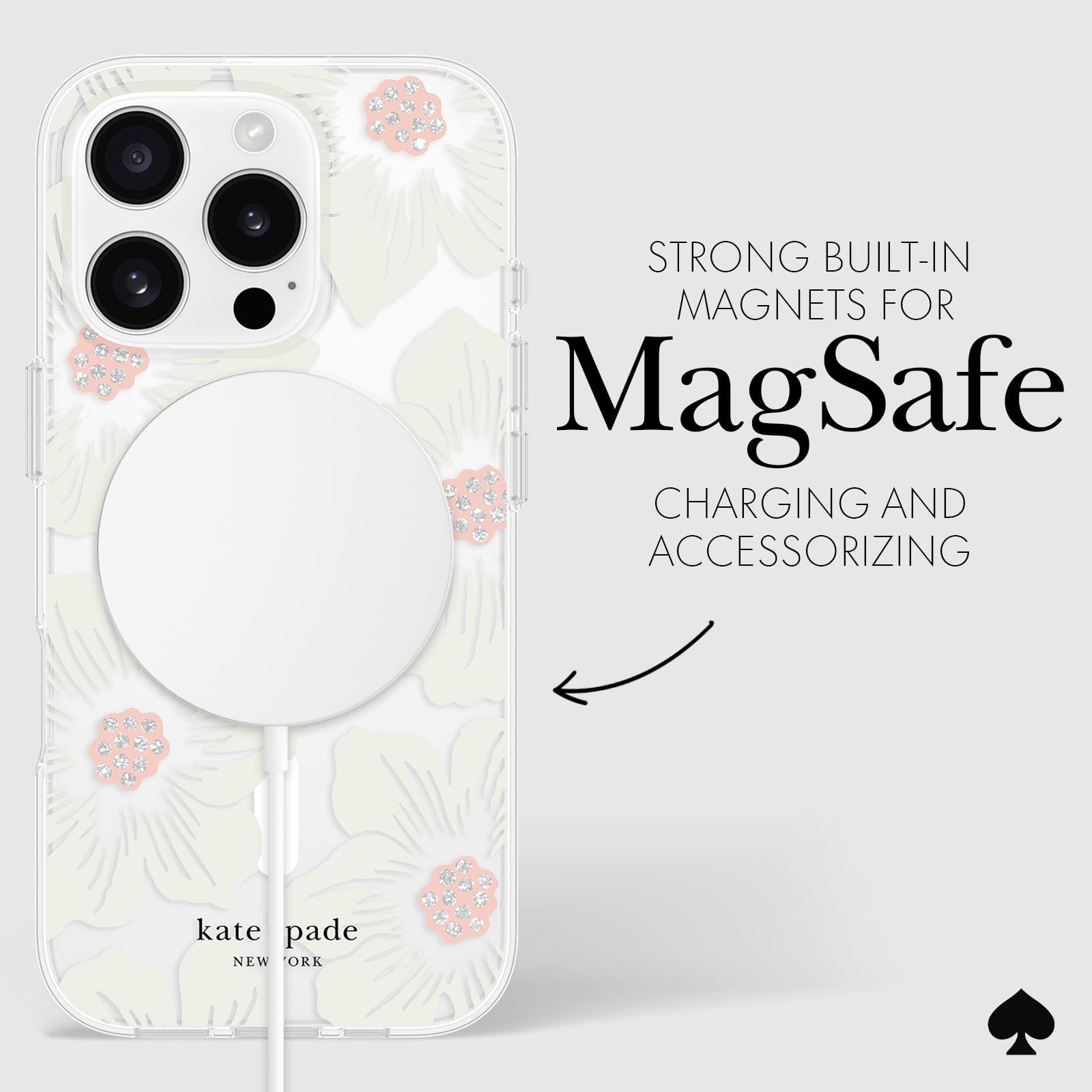kate spade iPhone16Plusケース Hollyhock MagSafe Kate Spade - Protective Magsafe Case for Apple iPhone 16