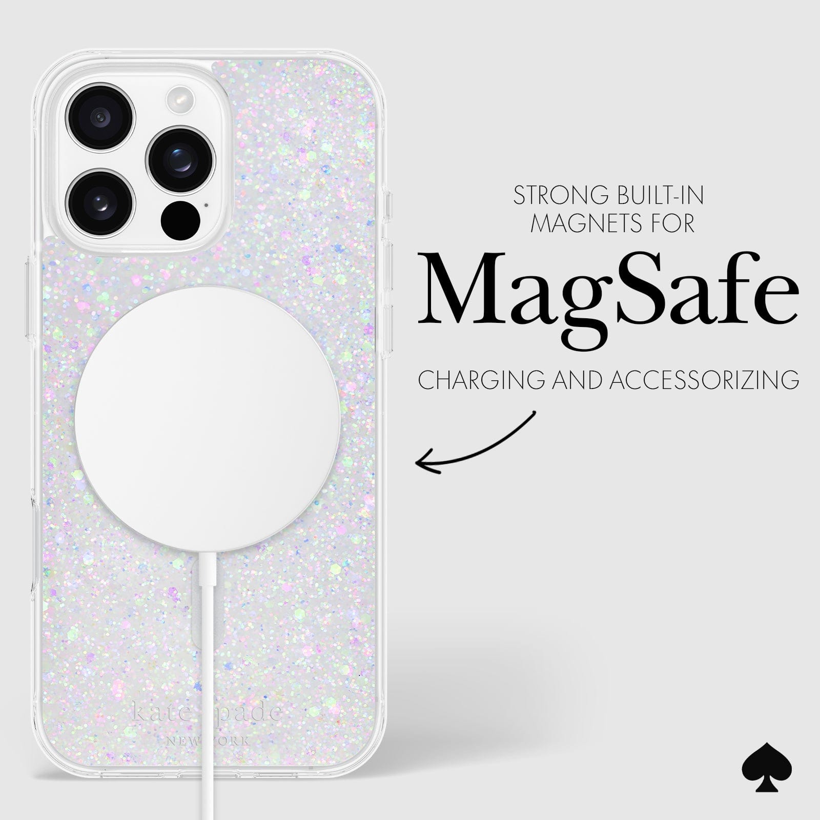 STRONG BUILT-IN MAGNETS FOR MAGSAFE CHARGING AND ACCESSORIZING. 