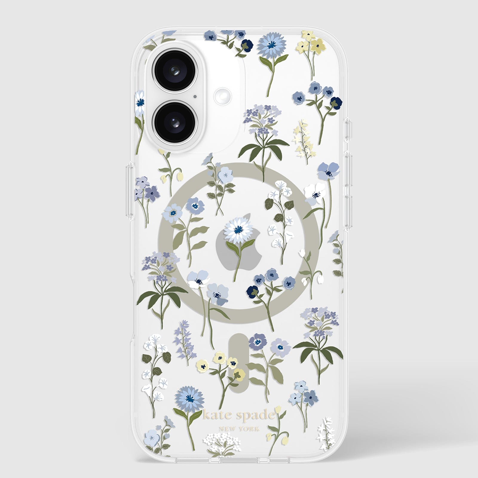 国内送 kate spade フラワー ブルー ジェム iPhone 16 Plus 対応 ks_Free_throw_PreciousBloom_KS