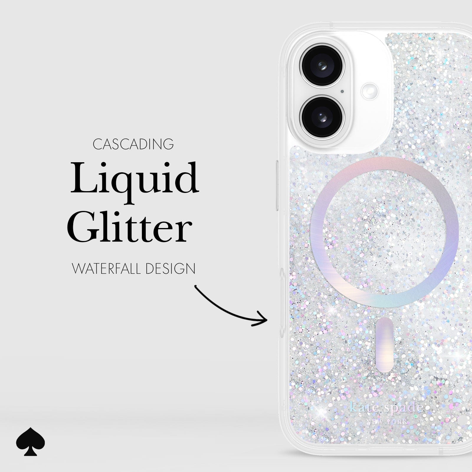kate spade iPhone15ProMaxケース オパール グリッター MagSafe kate spade iPhone15ProMaxケース オパール グリッター MagSafe