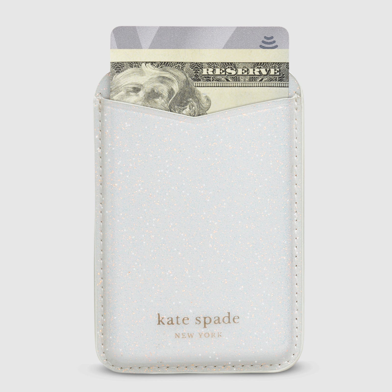 kate spade White Glitter MagSafe Wallet